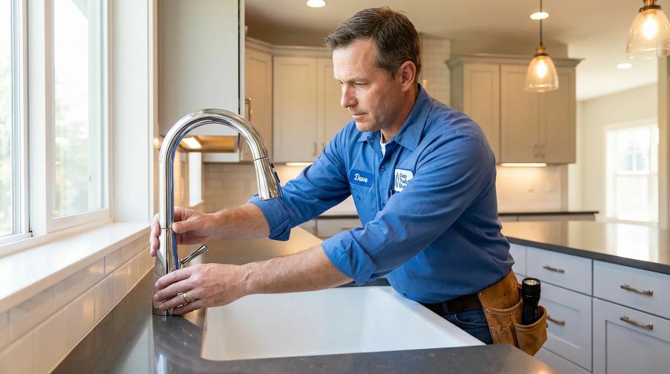 Kitchen faucet installation by Johns Plumbing LLC in Beaverdale